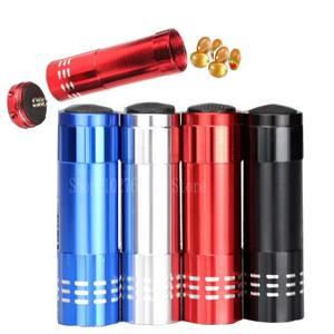 작은 LED 손전등 비밀 은닉 상자 전환 안전 알약 상자 숨겨진 돈 동전 컨테이너 케이스 보관 상자 크리 에이 티브 스토리지 보