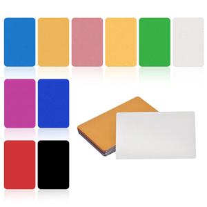 50/100/300/500pcs 금속 명함 빈 0.21/0.45mm 두꺼운 알루미늄 레이저 사용자 정의 DIY에 대 한 인쇄 가능한 이름 카드 조각