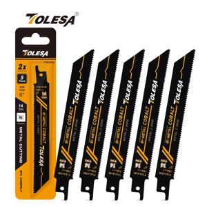 TOLESA 5PCS 중금속 절단 왕복 톱 블레이드 6in/9in 14TPI 주철 바이메탈 세이버 톱 블레이드 금속 파이프, 철근