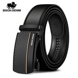 BISON DENIM 정품 가죽 자동 남성 벨트 남성용 럭셔리 스트랩 벨트 디자이너 벨트 남성용 고품질 패션 벨트 N71416
