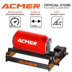 ACMER M3 레이저 로터리 롤러 레이저 조각기 Y축 로터리 롤러 360 °   레이저 조각의 95%에 대해 회전 LightBurn Laser GRBL