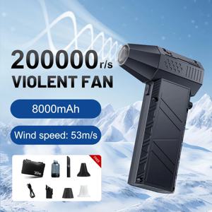 미니 터보 제트 팬 300000 RPM 브러시리스 모터 공기 송풍기 진공 청소기 휴대용 덕트 팬 52M/S 터보 팬(추가 노즐 키트 포함)