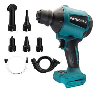 PATUOPRO 브러시리스 무선 공기 먼지 송풍기, 다기능 충전식 휴대용 전동 공구, 마키타 18V 배터리 (배터리 없음)
