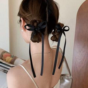 여성용 귀여운 리본 활 머리띠, 긴 술 헤어 클립, 헤어 액세서리, 소녀 파티 모자, 사이드 클립, 도매, 2 개