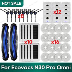Ecovacs Debot N30 Omni / N30 Pro Omni 로봇 진공 액세서리, 메인 사이드 브러시 헤파 필터 걸레 먼지 봉투 부품 호환