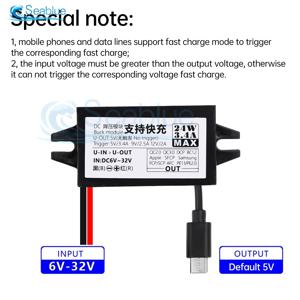 DC 6-30V ~ 5V 9V 12V 24W 자동차 전력 변환기 방수 USB-A 암/유형 C USB 스텝 다운 전압 전원 공급 장치 출력 어댑터