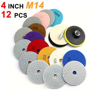 12pcs 4 인치 100mm 다이아몬드 연마 패드 5/8 