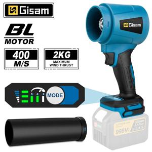Gisam 브러시리스 전기 터보 송풍기, 제트 선풍기, 휴대용 잎 송풍기, 먼지 블로잉 도구, Makita 18V 배터리용, 300000RPM, 400 M/S