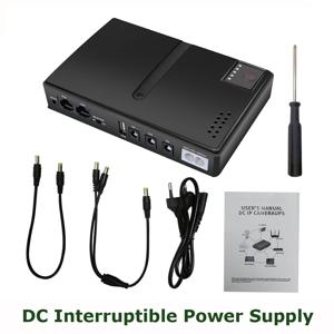 컴팩트 10400mAh 미니 UPS 배터리 백업 AC85-265V 입력 DC5V/9V/12V 출력 라우터 CCTV 카메라 EU 플러그 전원 공급 장치