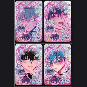 외계인 무대 애니메이션 작은 카드 사진 카드, 여자 친구 선물, DIY 엽서 북마크, 애니메이션 액세서리, 3 인치, 이반, 세트당 4 개