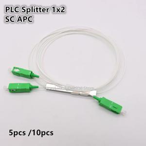 5pcs/10PCS 광섬유 PLC 분배기 1x2 SC APC 1: 2 ftth 미니 강철 튜브 유형 0.9mm 광섬유 분배기 SC/APC 커넥터