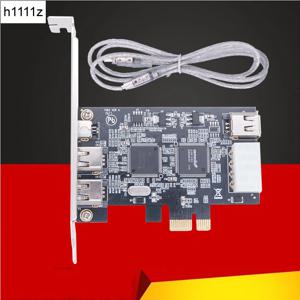 PCI-e 1X IEEE 1394A 4 포트(3+1) Firewire 카드 어댑터 PCIe PCI Express 내부 1394 A 데스크탑용 6핀-4핀 IEEE 1394 케이블