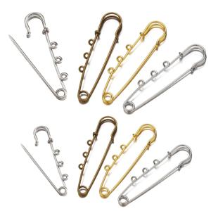 10pcs 금속 대형 안전 핀 브로치 DIY 공예 보석 만들기 용품 Accessorie에 대 한 구멍 패스너와 빈 기본 브로치 핀