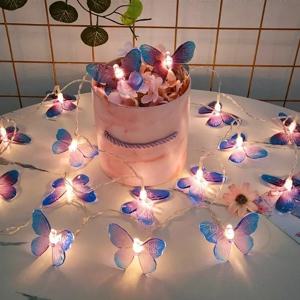 1M 3M LED 나비 문자열 조명 배터리 구동 요정 조명 룸 갈 랜드 커튼 소녀 Xmas Brithday 웨딩 파티 홈 장식