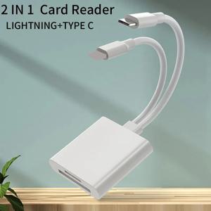 유형 C Lightning 2 In 1 OTG 카드 리더기-SD TF 메모리 카드 어댑터(PC 노트북 iPhone용) 멀티 스마트 카드 리더기 앱 필요 없음
