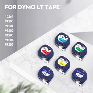 1PK 12267 91201 호환 Dymo Letratag 테이프 12mm 검정색 흰색 Dymo 라벨 프린터 용 투명 Dymo LT100H Letratag 100H