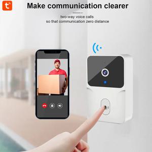 Tuya WiFi 비디오 초인종 스마트 홈 도어 벨 무선 충전식 배터리 야외 HD 카메라 양방향 오디오 비주얼 초인종