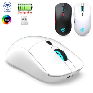 충전식 2.4G USB 무선 마우스, 3600dpi 조절 가능, 7 색 RGB 편안한 마우스, 홈 오피스 노트북 컴퓨터 게이머용