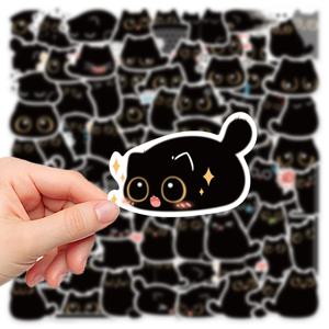 10/20/40/80PCS 검은 고양이 귀여운 카와이 스티커 빈티지 DIY 노트북 Scrapbooking 오토바이 노트북 수하물 낙서 데칼