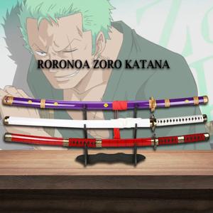 104cm Roronoa Zoro Katana 애니메이션 검 캐릭터 무기 소품 Enma Purple Sandai kitetsu Bamboo Blade