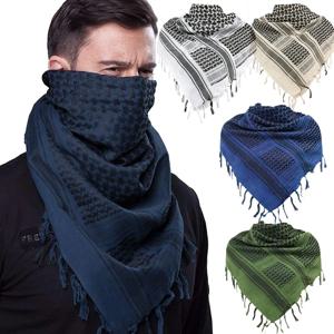 전술 사냥 스카프 Shemagh 전술 사막 Keffiyeh 머리 목 스카프 술과 아랍 랩 43x43 인치