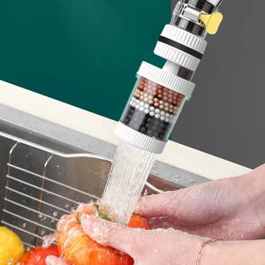 6 레이어 탭 정수기 범용 수도꼭지 탭 필터 Splashproof 360 학위 회전 물 절약 버블 러 홈 주방 욕실