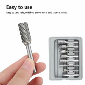 8 개/대 1/4 인치 6mm 텅스텐 전동 공구 초경 버 비트 로타리 파일 전동 공구 용 CNC 조각 도구 세트