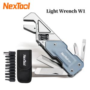 NexTool 조정 가능한 렌치 6 In 1 EDC Multitool 포켓 핸드 툴 키트 스크루 드라이버 비트 세트 다기능 도구 접이식 칼 파일