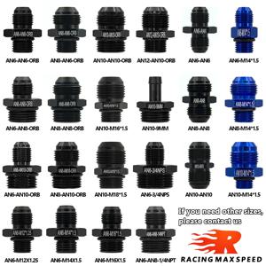 1Pcs 알루미늄 합금 AN6/AN8/AN10/AN12 ~ AN/M14/M16/M18x1.5 오일 쿨러 시스템 용 미터법 연료 호스 어댑터 파이프 나사 피팅