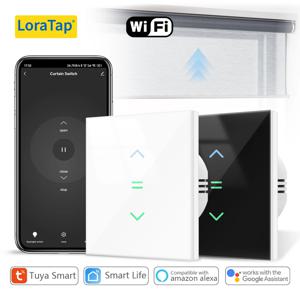 LoraTap WiFi 커튼 블라인드 롤러 셔터 스위치 백라이트 Tuya 스마트 라이프 App 원격 제어 Google 홈 Alexa Voice