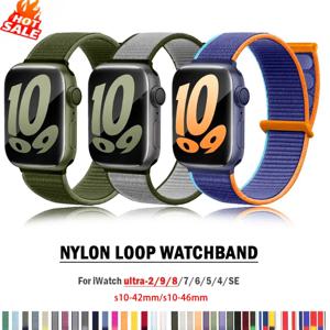 Apple Watch 밴드 용 나일론 루프 스트랩 Ultra-2 49mm 44mm 40mm 45mm 41mm 스포츠 프라이드 팔찌 iwatch 밴드 시리즈 9 8 se 7 6 5 4 3