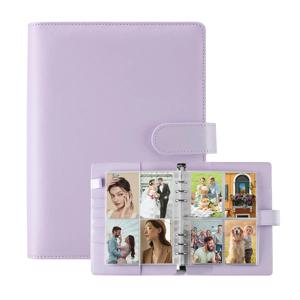 A5 케이팝 포토카드 바인더, 양면 4 포켓 카드 페이지, 6 링 바인더 카드 수집기 앨범, 96 카드 슬롯, 12 피스