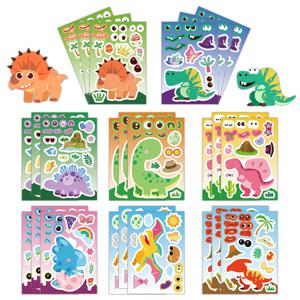 8/16PCS 크리 에이 티브 공룡 만화 콜라주 스티커 DIY 게임 스티커 동물 공예 노트북 스케이트 보드 스티커