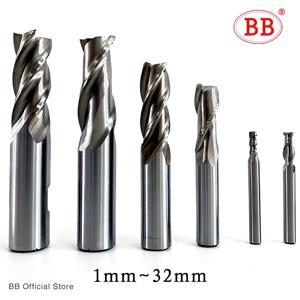 BB 엔드 밀 고정밀 HSS 금속 커터, Co8 코발트 D1-32mm 2 3 4 플루트, 알루미늄 밀링 공구, 키 시터 라우터 비트