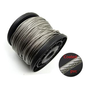 50 미터 0.5-3mm PVC 코팅 유연한 강철 연선 와이어 로프 소프트 케이블 투명 스테인레스 스틸 빨랫줄