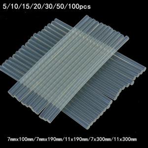 핫멜트 접착제 접착제 총 10/20/50pcs 투명 핫 접착제 스틱 7/11mm 총에 대 한 실리콘 막대 DIY 도구 주방 캐비닛 스토리지
