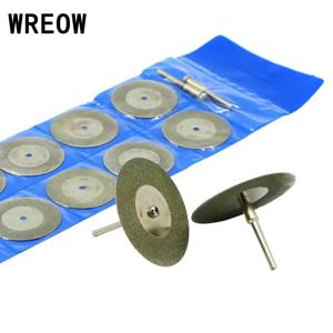 10PCS 50mm 미니 커팅 디스크 다이아몬드 코팅 그라인딩 폴리싱 로터리 그라인드 디스크 톱 블레이드 커팅 휠 디스크 도구