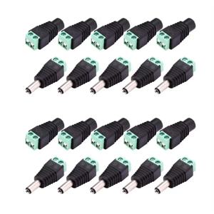 10 pair (20pcs) 동축 Cat5-Bnc DC 전원 남성 잭 플러그 DC 암 커넥터 플러그 어댑터 CCTV 카메라 비디오 발룬 용 Av BNC UTP