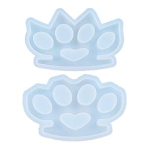 크리스탈 에폭시 수지 몰드, 4 캐비티 너클 더스터 주조 실리콘 몰드, DIY 공예, 자기 방어 무기 만들기 도구