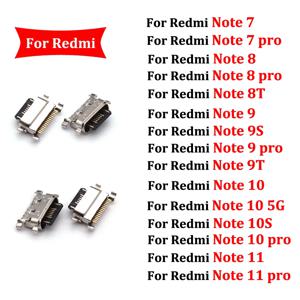 10-50Pcs USB 잭 충전 소켓 포트 플러그 독 충전기 커넥터 Xiaomi Redmi Note 7 8 8T 9 9S 9T 10 10S Pro 11 4G 5G