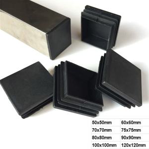 2/4/8pcs 사각형 플라스틱 블랭킹 엔드 캡 튜브 파이프 삽입 플러그 마개 검정색 10-100mm