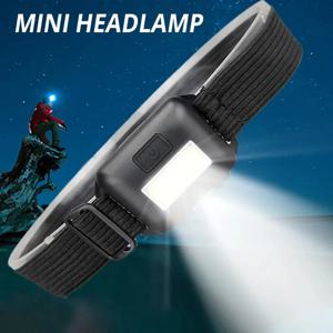 C9 캠핑 LED 미니 헤드라이트, 휴대용 Cob 헤드램프, 방수 헤드 프론트 라이트, 3 가지 스위치 모드