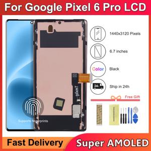 Google Pixel 6 Pro GLUOG 용 6.7 ''슈퍼 AMOLED, Google Pixel6 Pro lcd 용 프레임이있는 G8VOU LCD 디스플레이 터치 스크린 디지타이저