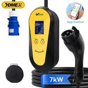 JDMEX 7KW EV 충전기 휴대용 Type2 GB/T 32A 1상 EVSE Wallbox 무선 APP 제어 Type1로 전기 자동차 충전