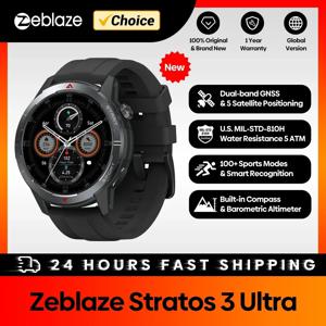 Zeblaze Stratos 3 울트라 GPS 스마트 워치, 내장 나침반 기압 고도계, 듀얼 밴드 GNSS, 전화 통화 확인 및 응답 시계, 신제품