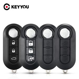 KEYYOU 피아트 500 판다 푼토 브라보용 3 버튼 일반 플립 원격 자동차 키 쉘, 빈 케이스 하우징 포브 키리스 SIP22 블레이드