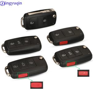 KEYYOU 교체 접이식 자동차 키 쉘 케이스 Fob For VW 폭스 바겐 골프 Mk6 Tiguan Polo Passat CC 좌석 Skoda Octavia 3 버튼