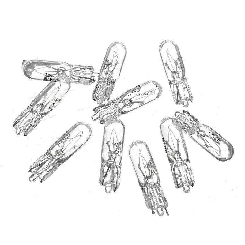 10pcs T5 12v 1.2w W2W 흰색 자동차 할로겐 램프 악기 조명 대시 보드 전구 자동 인테리어 조명 자동차 스타일링