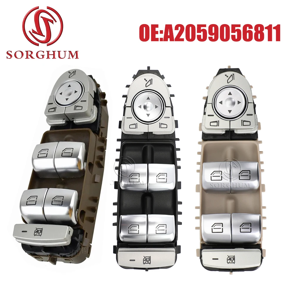 A 2059056811   메르세데스-벤츠 C 클래스 W205 S205 X253 C200 C300 C350 C63 AMG 용 파워 마스터 윈도우 제어 스위치 버튼 콘솔