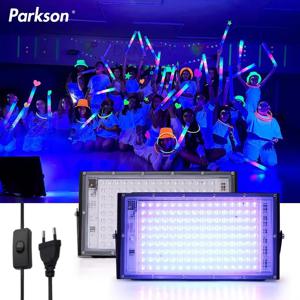 50W 100W LED UV 블랙 조명 무대 블랙 라이트 자외선 홍수 효과 빛 할로윈 크리스마스 댄스 DJ 디스코 파티 바